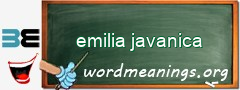 WordMeaning blackboard for emilia javanica